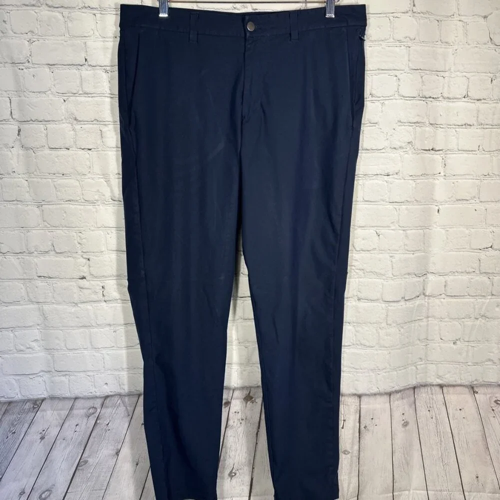Lululemon Pants Men 36x32 Navy Commission Slim Warpstreme  M5AF3S‎ Workwear